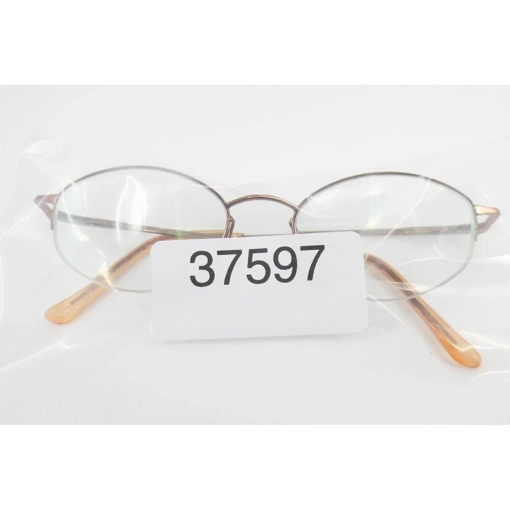 Seiko Titanium Eyeglasses Brown Oval Frames 49 18 135 T 533 Half Rimless 37597